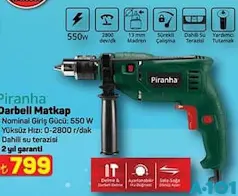 PİRANHA DARBELİ MATKAP 550 W fiyat ve kampanya bilgisi